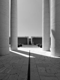 View of colonnade in city