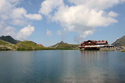 Panoramic view of lake against sky