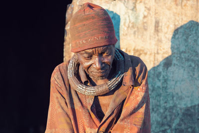 Portrait of man wearing mask