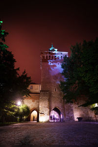 View of historical building against sky at night