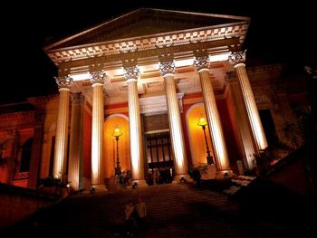 View of historical building at night