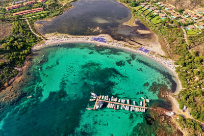 High angle view of beach