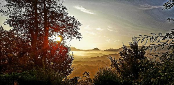 Scenic view of landscape against sky during sunset