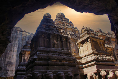 Low angle view of ellora cave 16 