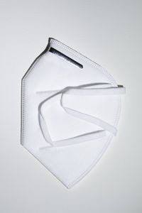 High angle view of heart shape on white background