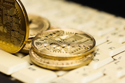 Close-up of coins