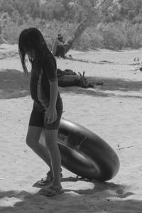 Full length of woman on beach