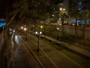 Illuminated city at night