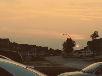 View of city at sunset
