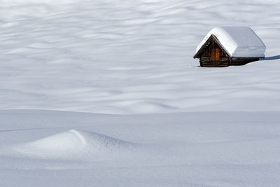 Scenic view of snow covered field