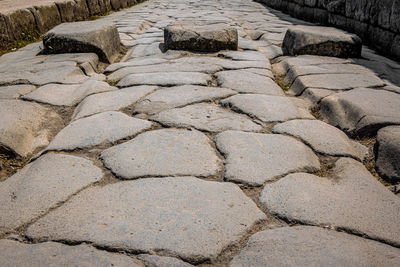 High angle view of stones