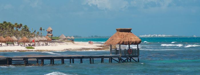 View of swimming pool at beach