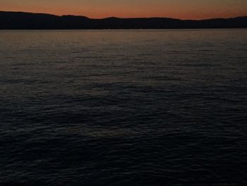 Scenic view of mountains at sunset