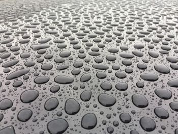 Full frame shot of raindrops on glass