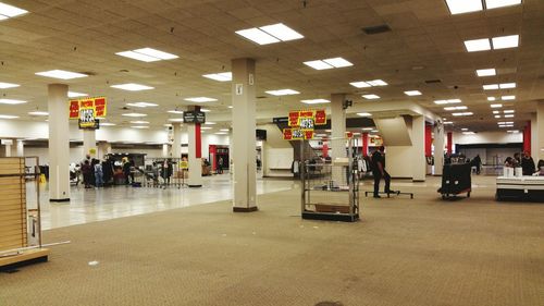 People in illuminated room