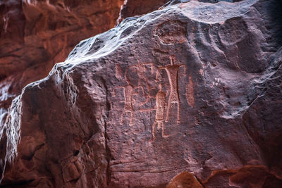 Low angle view of rock formation