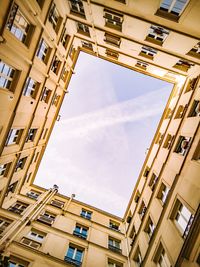 Low angle view of buildings against sky