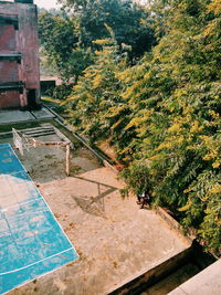 High angle view of swimming pool