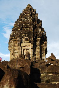 Low angle view of old temple