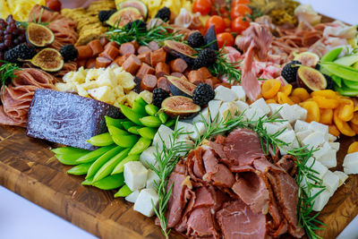 High angle view of food in plate