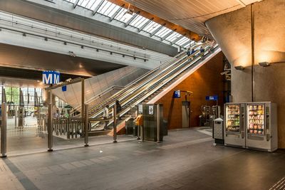 Interior of empty subway