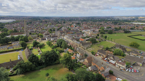 High angle view of cityscape