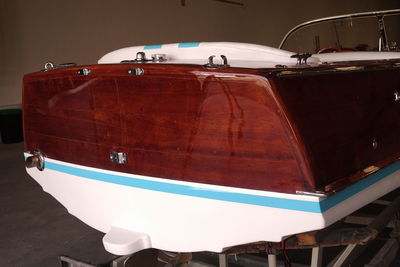 High angle view of boat against the sky