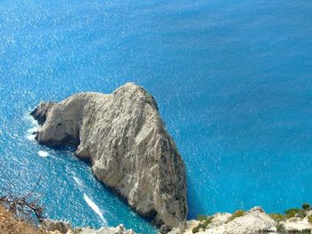 Scenic view of sea against blue sky