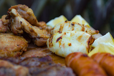 Close-up of food on table