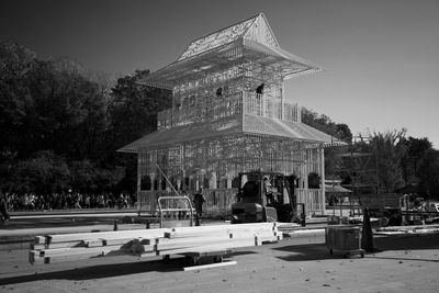 Group of people in temple against building