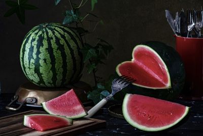 Close-up of fruits on table