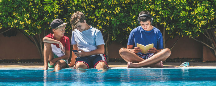 Group of people in swimming pool