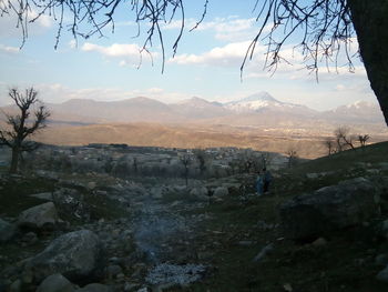 Scenic view of mountains against sky