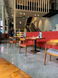 Chairs and tables in restaurant