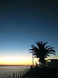 Scenic view of sea at sunset