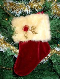 Close-up of red carving on wall