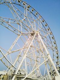 Low angle view of ferris wheel against clear sky