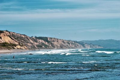 Scenic view of sea against sky - torrey pines state beach