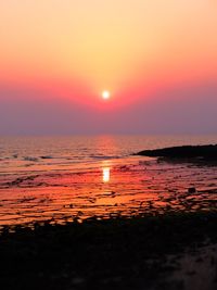 Scenic view of sea during sunset