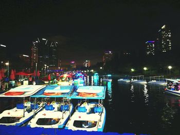 View of illuminated city at night