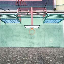 High angle view of basketball hoop