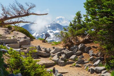 Scenic view of mountains against sky