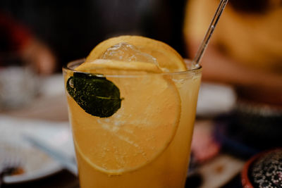 Close-up of drink on table