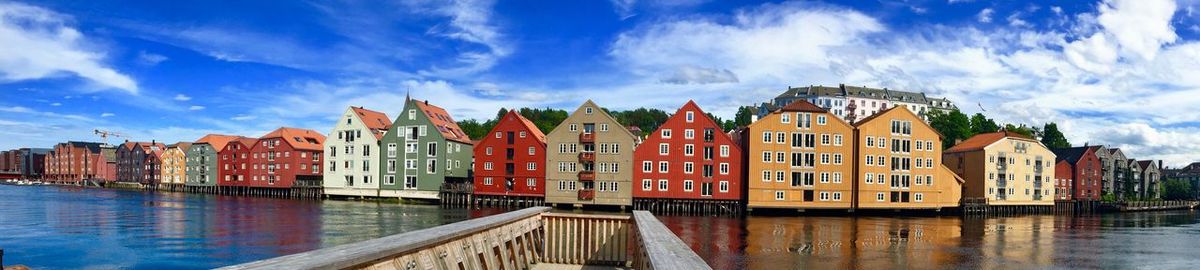 Panoramic view of residential buildings against sky