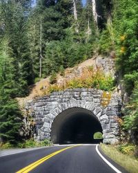 Road passing through tunnel