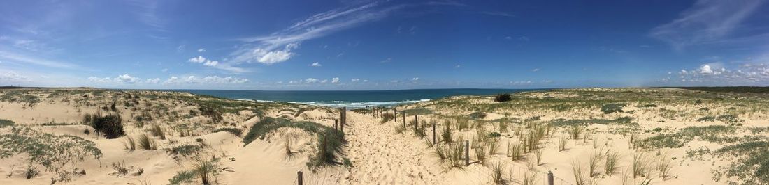 Panoramic view of beach against sky