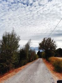 Road amidst trees against sky