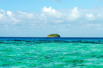 Scenic view of blue sea against sky