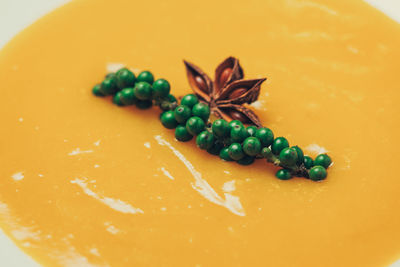 High angle view of fruits on table