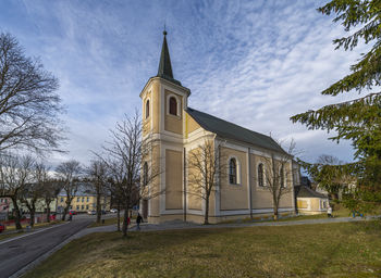 Low angle view of church against sky